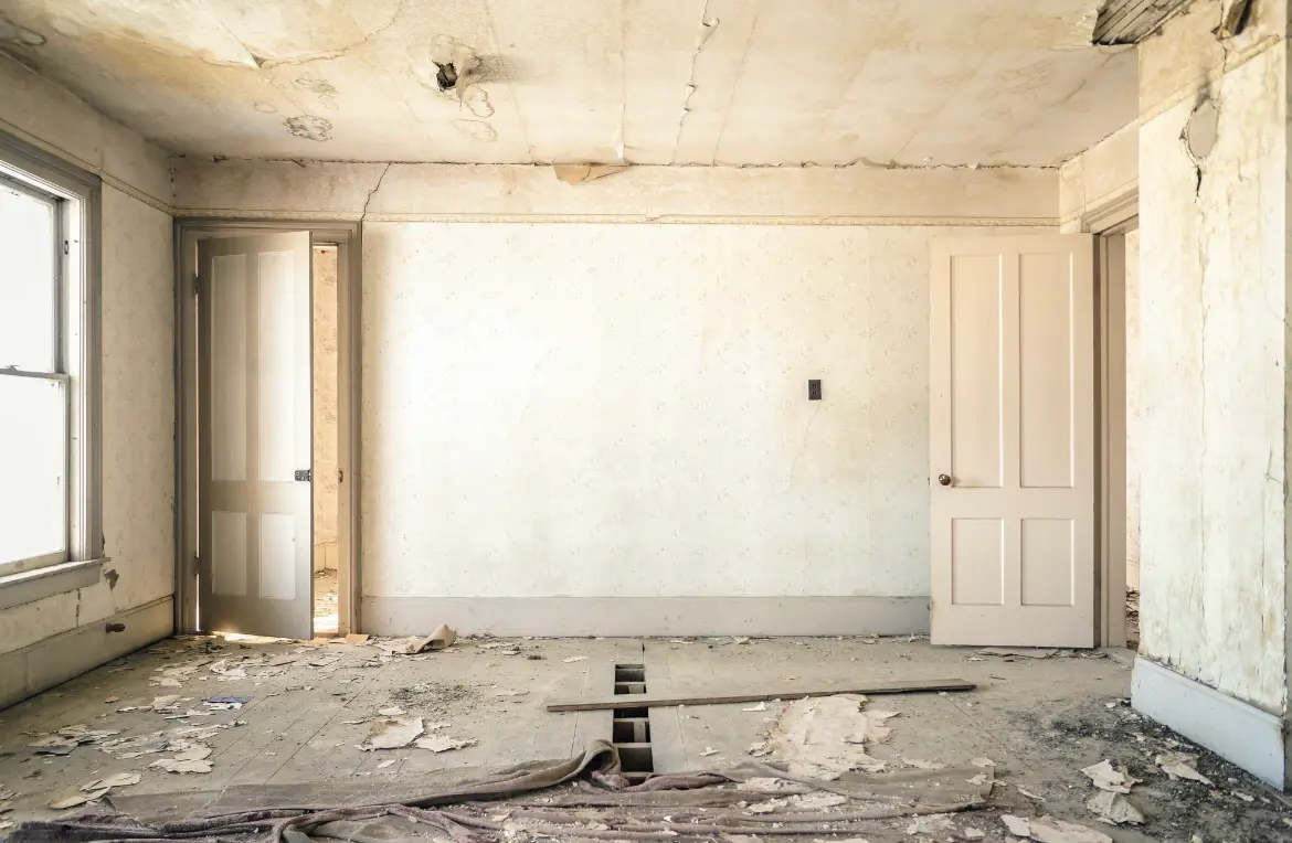 Waste disposal crew managing a cleanout project in Dickinson